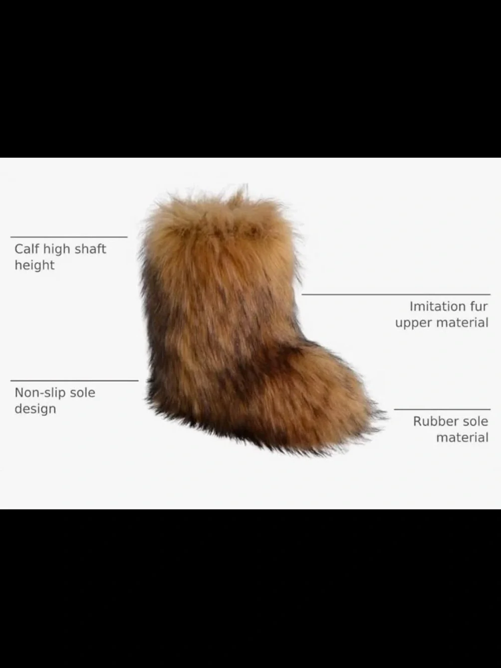 Women’s Faux Fur Mid-Calf Boots Size 10.5 – Brown Y2K Winter Boots